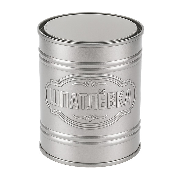 Банка металлическая упаковка для шпатлевки с крышкой дизайн брендинг тиснение зиговка ребра жёсткости купить заказать производство ТАРМЕТ