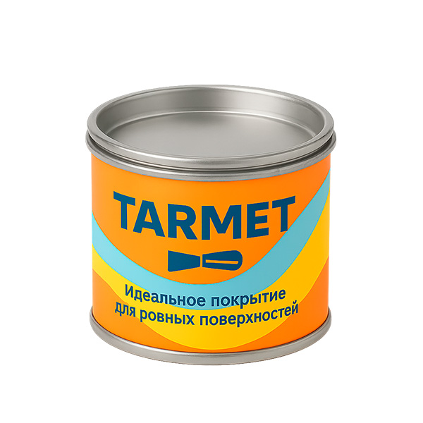 Банка металлическая под шпатлевку компактная тара 0.14 — 0.18 л - лакировка дизайн этикетки, брендинг, тиснение. Купить заказать оптом металлические банки, тару, жестяную упаковку, завод - производство ТАРМЕТ