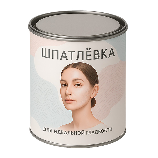 Шпатлевочная банка с железной крышкой хлопок - лакировка дизайн этикетки, брендинг, тиснение. Купить заказать оптом металлические банки, тару, жестяную упаковку, завод - производство ТАРМЕТ